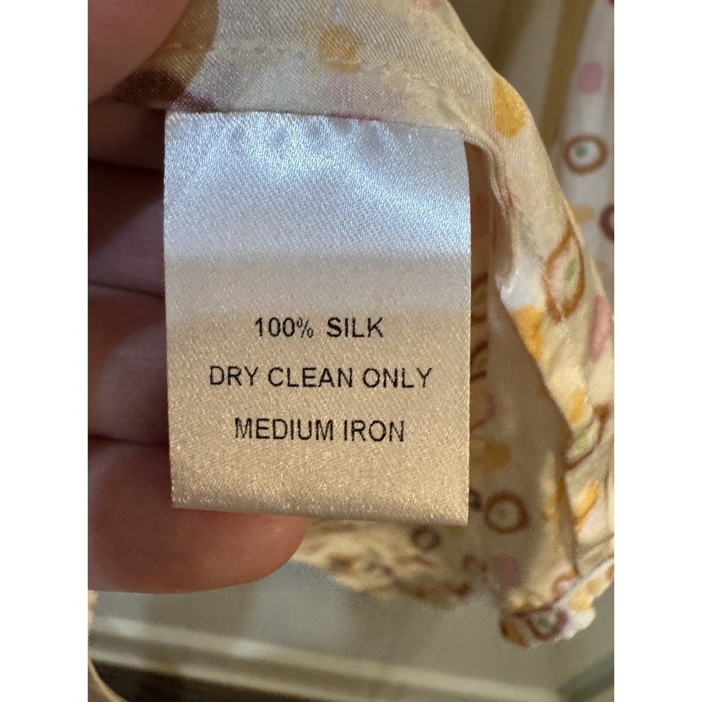 Peruvian Connection Silk Geometric Button Down Bl… - image 8